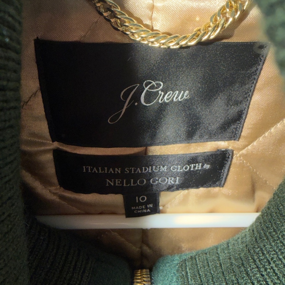 J.Crew Italian Stadium Cloth Nello Gori Coat | Green | Size 10 | NWOT - Picture 2 of 5